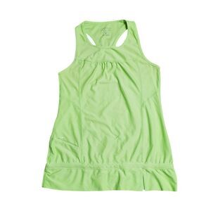 Athleta Womens Sz Small Yoga Lime Green Racerback Tank Top Ruched 819257